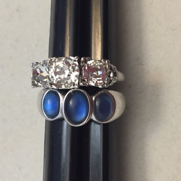 Jewelry - Two Beautiful 925 Sterling Silver rings, blue cat’s-eye and CZ